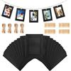 qhklew 30 Pezzi Cornice per Foto in Carta Kraft, Cornici di Carta Kraft con Clip in Legno e Corda da Appendere, 6 x 4 Inch Cornici Portafoto in Cartone per DIY Sospesa Decorazione, Nero