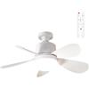 Liqzirtu Ventilatori da soffitto con illuminazione - Illuminazione LED telecomandata, ventilatori da soffitto con illuminazione e telecomando | 3 colori di variazione di intensità. Ventilatori da soffitto