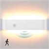 Lightsjoy 40cm Lampada da Parete Sensore di Movimento Interno 18W Applique da Parete Camera da Letto IP44 Luce da Parete per Soggiorno, Corridoio, 3m di distanza 120° Sensore, Bianco Caldo