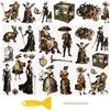 WANDIC 3 fogli adesivi UV DTF per artigianato, tema animali steampunk, decalcomanie impermeabili retrò decorative per diari spazzatura, carte, mobili, vetro, legno, fai da te, 15 x 30 cm
