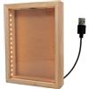 hvfun Scatola per ombre in legno alimentata tramite USB, con luci a LED, 20,3 x 27,9 cm, per tappi di vino, ricordi e arte fai da te, colore naturale