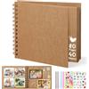 DazSpirit Album Fotografico Personalizzabile 10 Pollici, 80 Pagine, Marrone | Scrapbook Quadrato con Copertina Rigida & 5 Adesivi, Album Fai Da Te e Libro dei Ricordi per Matrimoni Nascite Anniversari
