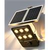 JAYNLT Lampione Solare LED Esterno con Sensore di Movimento e Telecomando, 3000K/4000K/6500K Faro Solare da Esterno, IP67 Impermeabile Lampioni Stradale per Giardino Garage Cortile 1 Pezzi