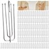 WANDGU 100 ganci per tende in metallo con 4 denti: WANDGU gancio per tende in acciaio inox, clip per tenda, ganci per tende e tende da doccia