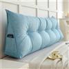 LJQAIZYL Cuscino Testata Letto Singolo/Matrimoniale 140/160 Cuscino Schienale Letto Cuscino Cuneo da Lettura Per Divano Imbottito Sfoderabile Triangolare Cuscini Grandi per Testiera Letto (80X20X50cm,Blue)