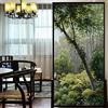 LXDWEI Decortive Pellicola per Finestra Privacy Forest Creek Paesaggio Pittura ad Olio Statica Adesiva per finestre Senza Colla Glassato Finestra Finestra Tinta42 x 80 cm