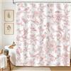 hometrixx Tenda Doccia Retrò Cottage 180 x 180 cm Fiori Rosa Floreale Uccelli Poliestere Impermeabile Tenda Vasca da Bagno con 12 Ganci Lavabile in Lavatrice per Casa Hotel