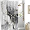 Uiiooazy Tenda Doccia Antimuffa, Tenda da Doccia 150x180cm Grigio Effetto Marmo Nero Astratta Moderna Tende da Bagno Impermeabile Tessuto Lavabile Poliestere Tende per Vasca da Bagno con 10 Anelli