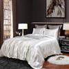 Homewish Set Copripiumino Bianco di Moda Doppio Formato di Seta Come Set di Biancheria da Letto in Raso Estate Reversibile Trapunta Copertura Poliestere Luna di Sexy Lusso Biancheria da Letto Decor