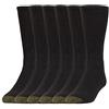 Gold Toe GOLDTOE Men's Harrington Crew Socks, Multipairs, Black (6-Pairs), X-Large