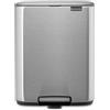 Brabantia Bo Pédale, pattumiera da 12 litri in acciaio opaco, design elegante, igiene ottimale - Brabantia International B.V.