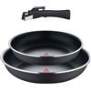 MasterPRO Bergner Click&Cook Set di 2 padelle Ø22Ø26 cm Alluminio pressato nero e Heat Dot + Manico staccabile