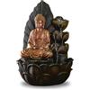 Zen Light ZEN'LIGHT, Fontana per interni Buddha Hartha, decorazione Zen e Feng Shui, regalo originale Buddha- illuminazione a led multicolore, pompa silenziosa, L 27 x L 27 x H 40 cm