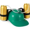Relaxdays Cappello Porta Birra, Elmetto con Cannuccia, per 2 Lattine, Gadget Carnevale, Calcio