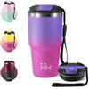 JAPORIA Termo 600ml, Termo in Acciaio Inossidabile con Doppia Pared Aislante, Privo di BPA, Riutilizzabile, Tazza Termica Portatile a Doppia Pared con Coperchio, per Ciclismo, Ufficio, Caffè, Palestra