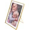Levilan Cornici per foto di famiglia in stile vintage oro antico cornice per foto di famiglia con vetro pressato, ottone dorato (verticale) (15 x 20 cm)