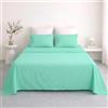 Ruggeri - Completo Letto - 100% Morbida Microfibra di Alta Qualità | 2 Federe 50x80cm + 1 Lenzuolo con Angoli 170x200cm + 1 Lenzuolo Sopra 240x280cm - Collezione Beat (Verde Menta, Matrimoniale)