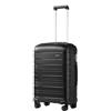 KONO Bagaglio a Mano 56 cm in PP Rigido, Valigia Cabina Leggera con Serratura TSA, Trolley con Ruote Doppie 360° e Manico Regolabile (56 cm, Nero)