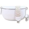 NURPELLE - Marsupio da donna in vera pelle, con cintura larga rimovibile/regolabile, borsa a tracolla da donna, borsa a tracolla di alta qualità, versatile, bianco-7., s, Borsa a tracolla