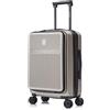 CELIMS - Valigie con scomparto frontale tascabile per laptop - Cabina, medio, grande, 55 x 35 x 25, ABS, ruote 360 gradi, ABS, resistente, leggero, bagagli, set di valigia, champagne, Cabina, Cabina