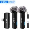 BOYA BOYALINK Un microfono lavalier wireless per iPhone serie 15/16 OPPO Samsung Xiaomi Go Pro SONY Fotocamere DSLR Registrazione Vlog