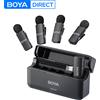 BOYA BY-V4 Microfono lavalier wireless per iPhone Serie 15/16 Tipo C Smartphone Microfono da bavero a 4 canali per registrazione Youtube Vlog