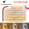 GAHADA Striscia LED COB impermeabile 12V 24V IP68 320LED/m Lampada a nastro flessibile RA90 ad alta luminosità per camera da letto Giardino Cucina