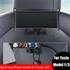 NONE Per supporto per telefono per sedile posteriore Tesla Model 3/Y con 2 ganci 360 ° Ruota il supporto della staffa per poggiatesta automatico con supporto per Tablet PC iPad Mini