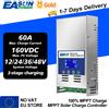 EASUN POWER Regolatore di carica solare MPPT 60A e regolatore di scarica LCD 12V 24V 36V 48V automatico per batteria al litio al piombo acido Max PV 160VOC