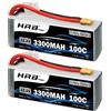 hrb Batteria Lipo HRB 6S 22.2v 3300MAH Batteria RC 100C Con Connettore XT60 Per Elicottero RC Barca Aereo RC Auto Camion Monster