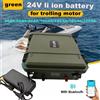 TesWatts Batteria agli ioni di litio impermeabile IP67 24V 100Ah50Ah 60Ah 80Ah 120Ah 150Ah con BMS per inverter solare propulsore barca + caricabatterie 10A