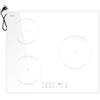 Hobsir Piano Cottura Induzione Bianco, Piano Cottura a Induzione 3 Fuochi con Spina, 60CM, 3500W, Blocco di Sicurezza, Timer