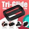 Meetee 10/20/30/40/50 pz Curva Tri-Glide Slider Fibbie di Plastica Nere per 20-50mm Cinghia di Tessitura Regolare Moschettone Pinze Kit di Fibbie per Cintura
