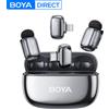 BOYA Mini 2 Wireless Lavalier Lapel Mini Microfono Riduzione del rumore per iPhone 6-17 USB-C Android SmartPhone PC Streaming live