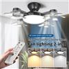 RTONTR E27 Fan Light 2-in-1 60W Drone Design Ventilatore da soffitto con telecomando AC85-265V Lampadina per illuminazione ventilatore per ristorante domestico