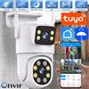 Alisym Telecamera WIFI Tuya 5K 10MP a Doppia Lente Full HD con Doppio Schermo, Tracciamento Automatico AI, Telecamera PTZ per Videosorveglianza Esterna