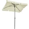 Outsunny Ombrellone da giardino rettangolare dritto inclinabile in alluminio e poliestere ad alta densità 2 x m 1,3 beige chiaro