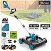 Gisam Tagliaerba Elettrico Brushless Gisam 12 Pollici Senza Fili Pieghevole 3-in-1, Strumento per Potatura Giardino Compatibile con Batteria Makita 18V