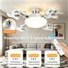 NONE Lampadina E27 con 3/4 pale, 2 in 1, design a drone, ventilatore da soffitto con telecomando, AC 85-265V, per casa, camera da letto, ristorante