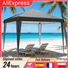 HGTUGO Gazebo Pieghevole 3x3m, Tenda Impermeabile con Protezione UV, Riparo Esterno Pop-Up con Borsa per il Trasporto, per Campeggio, Giardino, Spiaggia, Facile da Montare