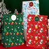 NONE 12 Sacchetti Regalo in Carta Kraft Natalizi con Stampa Pupazzo di Neve, Renna e Albero di Natale per Feste Natalizie e Celebrazioni di Capodanno