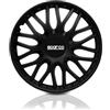 Sparco Spc1696Bk Set Copricerchi 4 Pezzi Roma 16 Pollici Nero