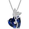 FJ Collana Farfalla Donna in Argento Sterling 925 Ciondolo Cuore Collane Pietre Portafortuna Gioielli per Donna Amiche Moglie Mamma
