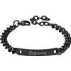 FaithHeart Braccialetto Coppie Personalizzato Unisex Banda in Acciaio Inox 316L Minimalismo Classico Braccialetto con ID Nome Testo Identificativo Argento Nero Oro Regali Creativi