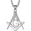 FaithHeart Collana Massonica Collana Triangolo Geometrico Massone Ciondolo da Uomo Ciondolo Massonico Pieghevole massonica Collana Acciaio Uomo 55+5 CM