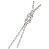 WATIIFUFU Collana Lunga Girocollo in Argento Ciondolo a Nodo e Strass, Catena Elegante per Maglione Invernale, Accessorio Donna Raffinato per Sciarpa e Outfit Stagionale