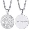 FaithHeart Collana Sigillo di Salomone Medaglia Talismano Chiave di Salomone-Oro/Nero Placcato con Catena 55+5cm Collana Amuleto di Protezione Personalizzabile Gioielli per Uomini e Donne