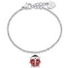 Luca Barra Bracciale da Bambina Gioiello Realizzato in Acciaio con Coccinella di Colore Rosso. Il Bracciale Misura 14+2 cm. La referenza è jb103