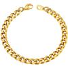 U7 Bracciale Uomo Oro a Catena Cubana Larghezza 6mm Lunghezza 21cm Bracciali Uomo Acciaio Inossidabile Placcato Oro Braccialetto Donna Regalo Compleanno Natale