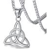 FaithHeart Collana Celtica Donna Pendente Nodo della Trinità Simbolo Celtico dell'Amore Placcato Oro / Argnet925 / Acciaio inossidabile / Nero Catena 50cm regolabile, gioielli Lucky Charm Amuleto Protettivo